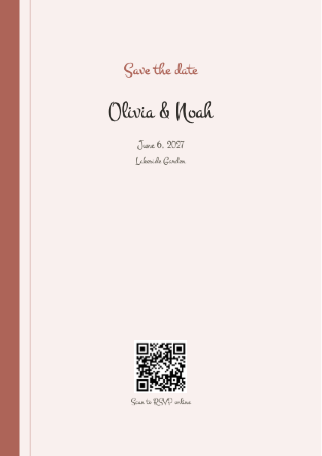 Invitation with an RSVP QR code